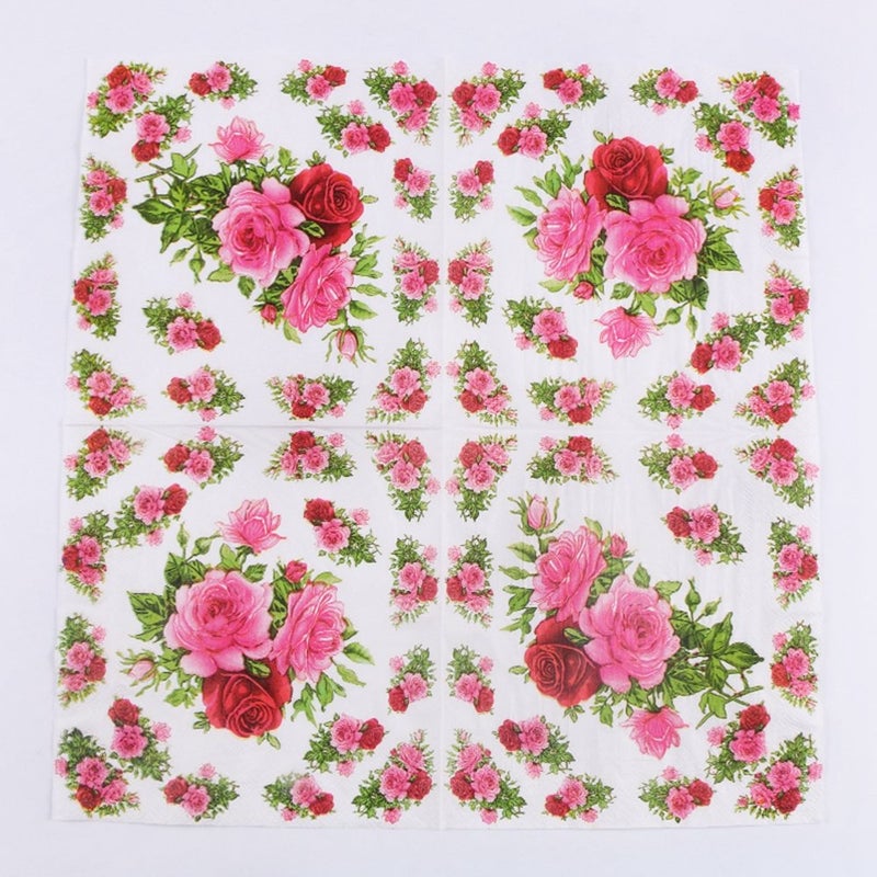 Leimdu Flower Paper Napkins,Luncheon Party Napkins Serviettes 40 Count 2-Ply, 13 x 13 Inch - Image 4